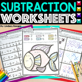 Kindergarten Math Worksheets for Subtraction within 10 wit