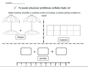 spanish math worksheets for kindergarten