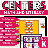 Kindergarten Math and Literacy Centers | Includes Holidays