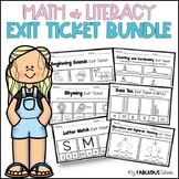 Kindergarten Math and Literacy Exit tickets