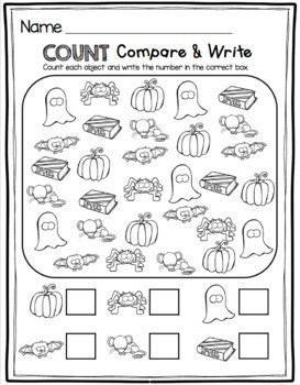 Kindergarten Fall Worksheets - Halloween Activities - Pumpkin Math