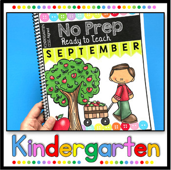 Preview of September Independent Work Packets Learn at Home - Apples Kindergarten