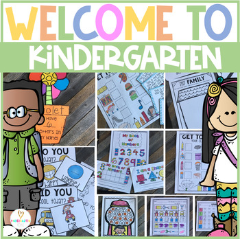 Preview of Kindergarten Math and Literacy Printables Back to School Activities