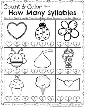 Kindergarten Math and Literacy Printables - February by Planning Playtime