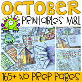 October Math and Literacy Printables | Worksheets | Hallow
