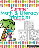 Kindergarten Math and Literacy Printables - Summer