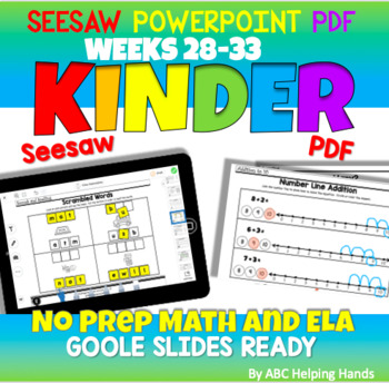 Preview of Kindergarten Math and Literacy Workbook (Wks 28-33)