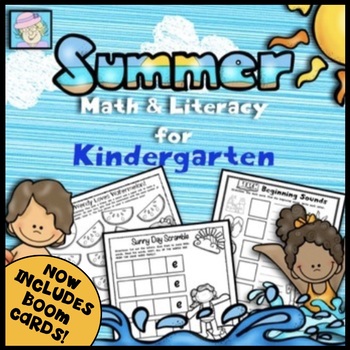 Preview of Summer Literacy and Math Kindergarten Worksheets NO PREP