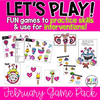 Preview of Kindergarten Math and Reading Games and Interventions - February