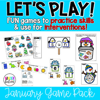 Preview of Kindergarten Math and Reading Games and Interventions - January