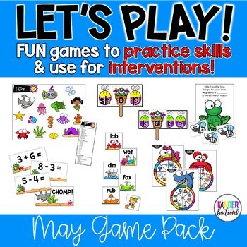 Preview of Kindergarten Math and Reading Games and Interventions - May