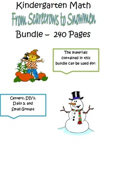 Preview of Kindergarten Math for Fall to Winter with Common Core Standards