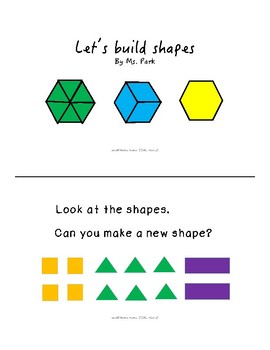 Preview of Kindergarten Math mini book-  Building  Bigger Shapes  (K.G.B. 6)