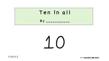 Preview of Decomposing number 10  (K.OA.A.3) -  Kindergarten Math mini book