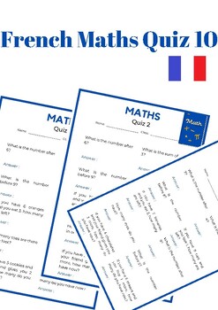 Preview of FREE Kindergarten Maths In French Maths Maternelle: Addition et Soustraction