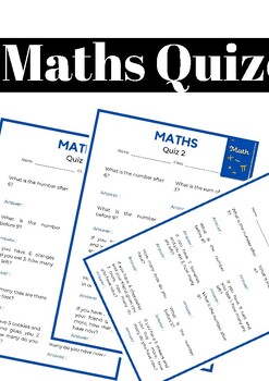 Preview of FREE Kindergarten Maths Mastery Assessment Quiz: Addition and Subtraction