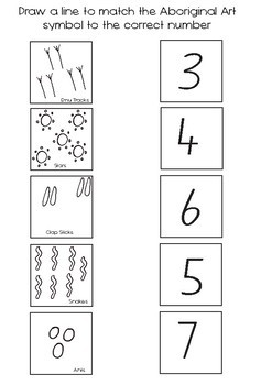 kindergarten maths worksheets 1 10 using aboriginal art symbols
