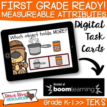 Preview of Kindergarten Measurable Attributes TEKS Boom Cards | Kindergarten Measurement