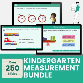 Preview of Kindergarten Measurement and Data Digital Math Bundle