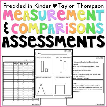 Preview of Kindergarten Measurement & Comparisons Math Assessments