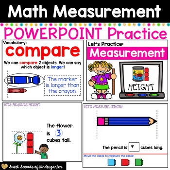 Preview of Kindergarten Measurement PowerPoints | Distance Learning Powerpoints