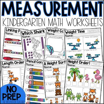 Preview of Kindergarten Measurement Unit for Height, Length, Weight, Measuring Nearest Inch