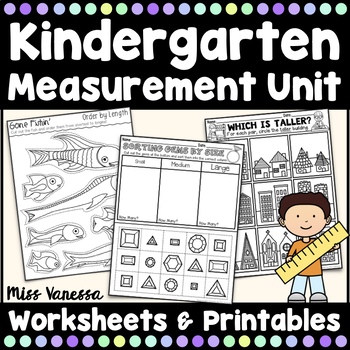Preview of Kindergarten Measurement Worksheets And Printables