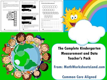 Preview of Kindergarten Measurement and Data Teacher's Pack - Complete Core Aligned