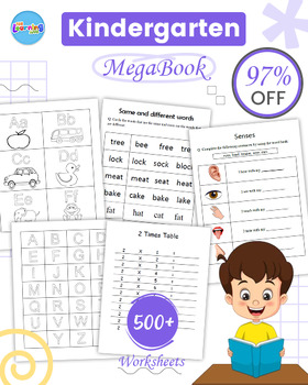 Preview of Kindergarten Mega Book Printable Worksheets