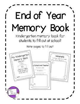 Kindergarten Memory Book by glittergluegarland | TPT