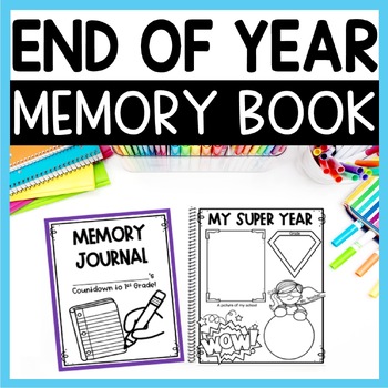 Preview of Kindergarten Memory Book - Preschool, Prek, First Grade End of the Year Keepsake