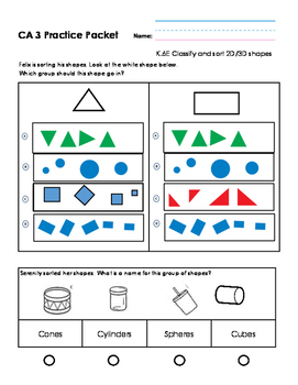 Preview of Kindergarten Middle of Year Math Practice Packet