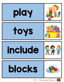 Preview of EL Education Kindergarten Module 1 Vocabulary Cards - Toys and Play Word Wall