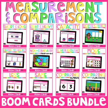 Preview of Measurement & Comparisons Boom Cards Bundle