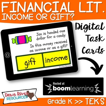 Preview of Kindergarten Money as Income or Gifts TEKS Boom Cards | Distance Learning