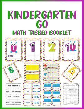 Preview of Kindergarten Monster Numbers MATH Tabbed Booklet -{Represent,Count & Write 1-10}