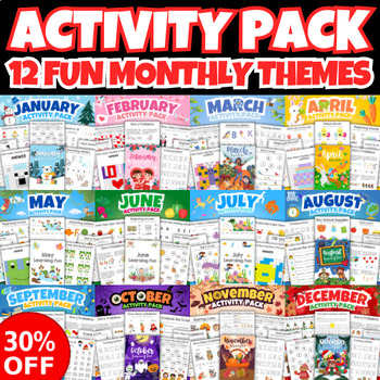 Preview of Kindergarten Monthly Activity Pack BUNDLE