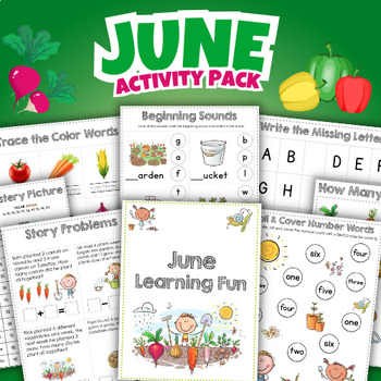 Preview of Kindergarten Monthly Activity Pack - June