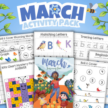 Preview of Kindergarten Monthly Activity Pack - March