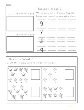 Kindergarten Monthly Homework Packets by Cindy Park | TpT