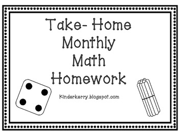monthly homework packets for kindergarten