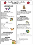Kindergarten Monthly Newsletters