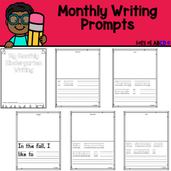 Kindergarten Monthly Writing Journal by Easy as ABCD | TPT