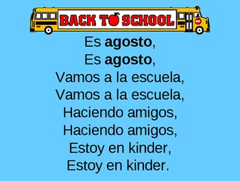 Preview of Kindergarten Monthly calendar songs in Spanish