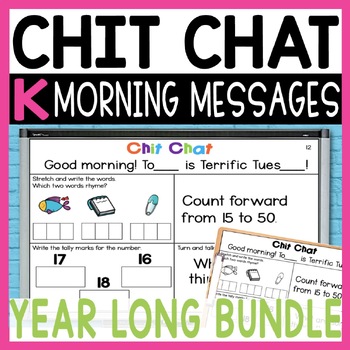 Preview of Kindergarten Morning Message Slides - Morning Meeting Activities Digital & Print