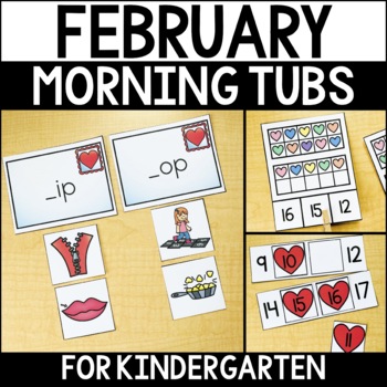 Preview of Kindergarten Morning Tubs for February