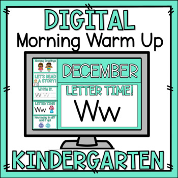 Preview of Kindergarten Morning Warm Up December - Preloaded Google Slides™
