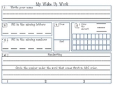 Kindergarten Morning Word Blank Template for Students