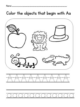 kindergarten alphabet writing worksheets by green apple lessons tpt