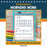 Kindergarten Morning Work 180 Days Spiral Review for Liter